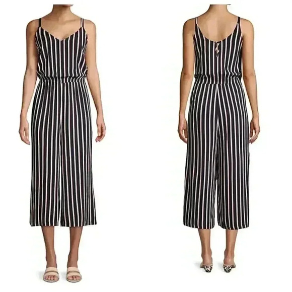 Vero Moda Striped Sleeveless Jumpsuit Size Large - Picture 1 of 14